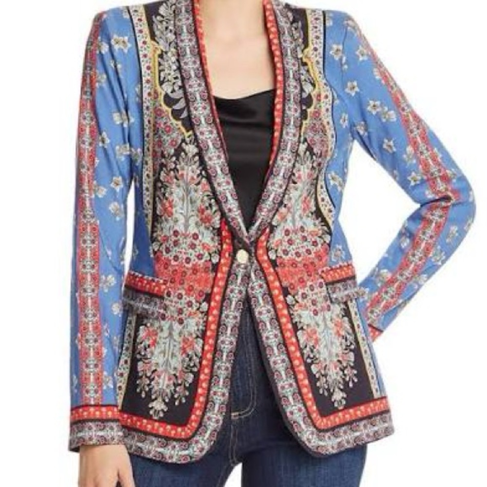Alice & Olivia  Blue and Red Floral Blazer